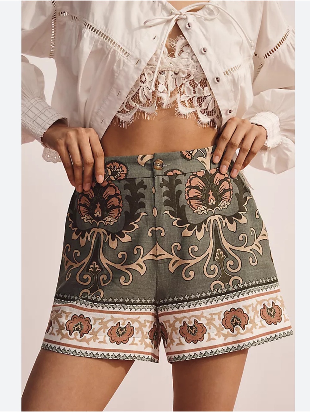 Women's Anthropologie Sanctuary Printed Floral High-Rise Shorts Size S